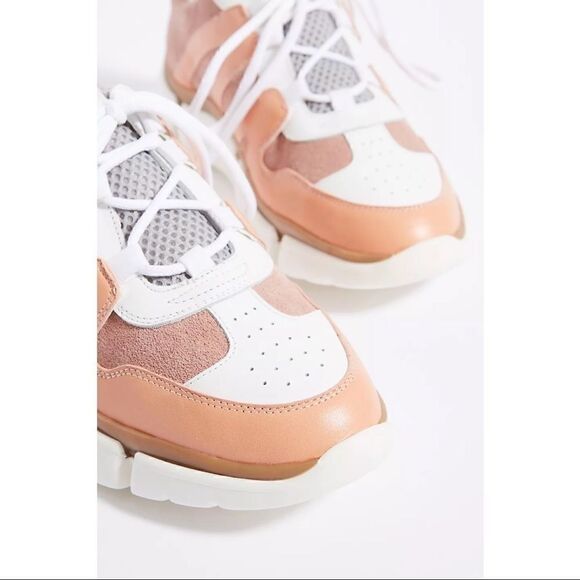 NEW Anthropologie Riley Pink Platform Lift Cushioned Hiker Sneakers Tennis Shoes - Picture 3 of 4